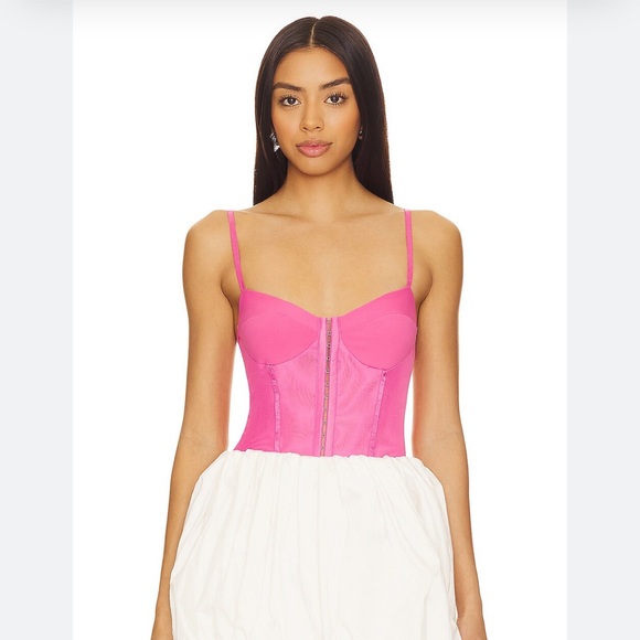 Free People Tops - 65. Free People x Intimately FP Night Rhythm Corset Bodysuit Pink Combo
